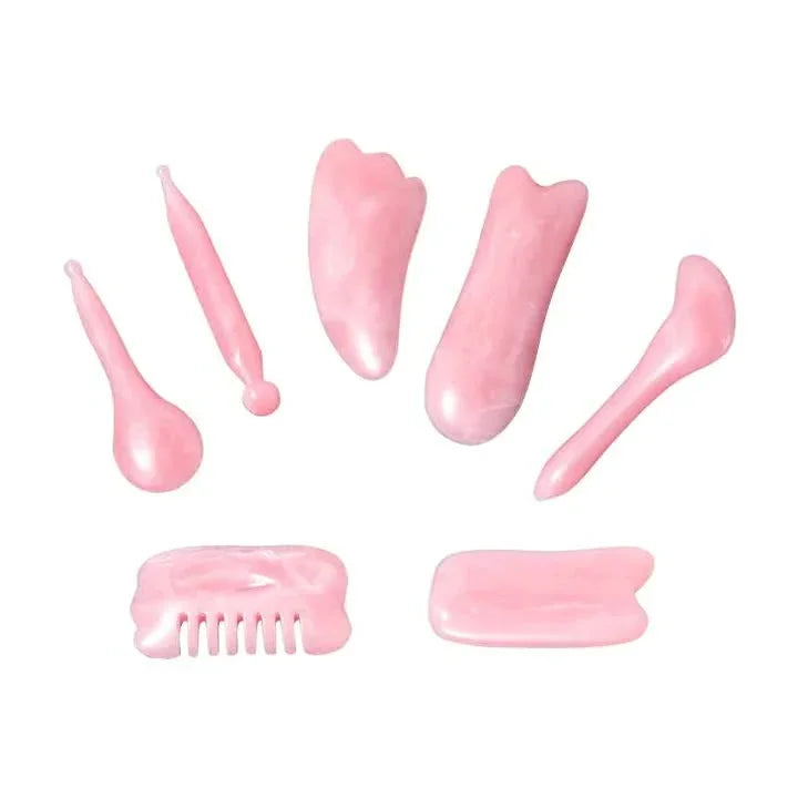 Gua Sha Tool Set – 7pcs Natural Resin Scrapers for Face & Body
