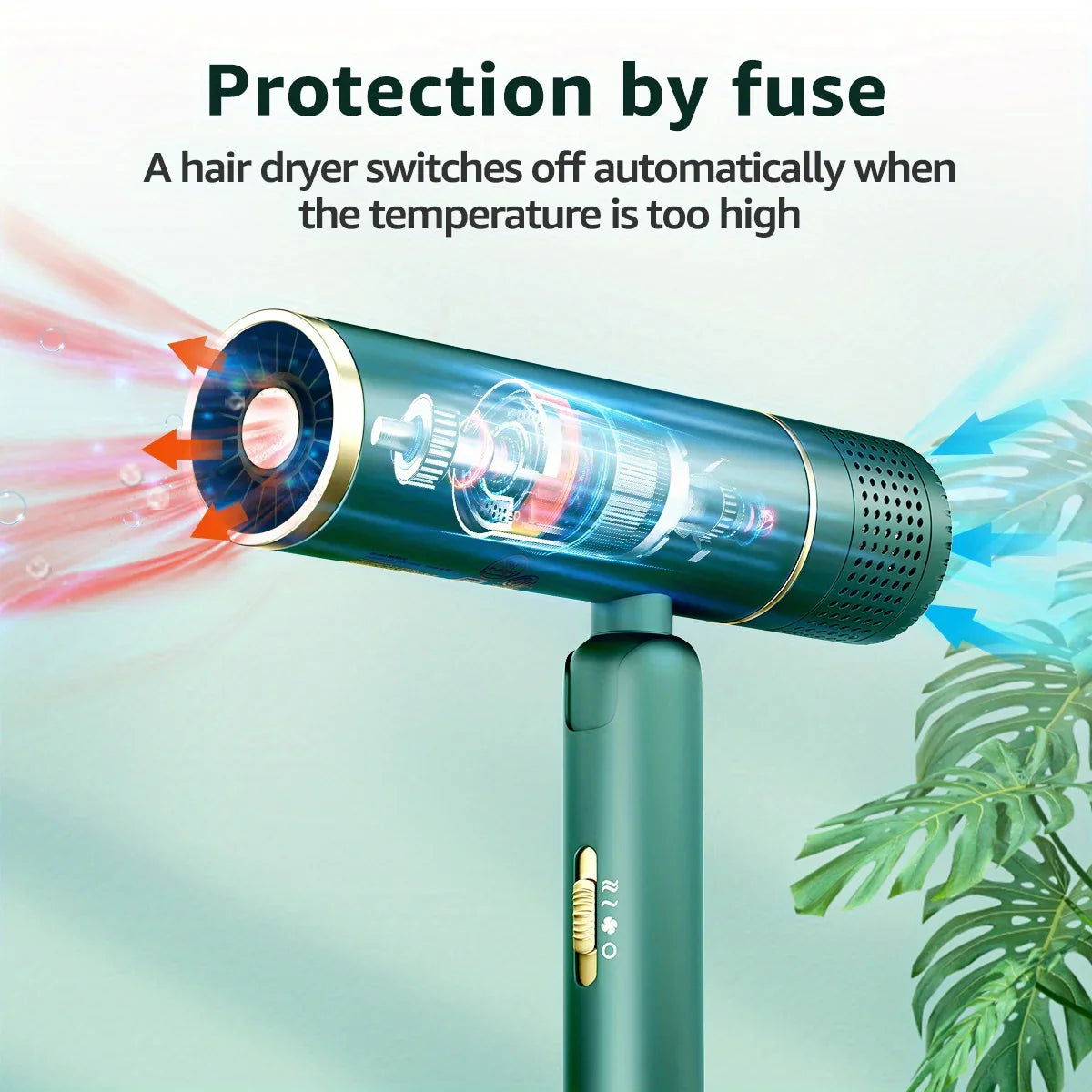 Blue Light Hair Dryer – Ion Hair Care Dryer with Diffuser