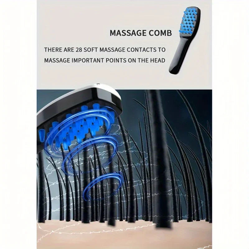 LED Hair Care Massager – 3‑Color USB Scalp Massage Device