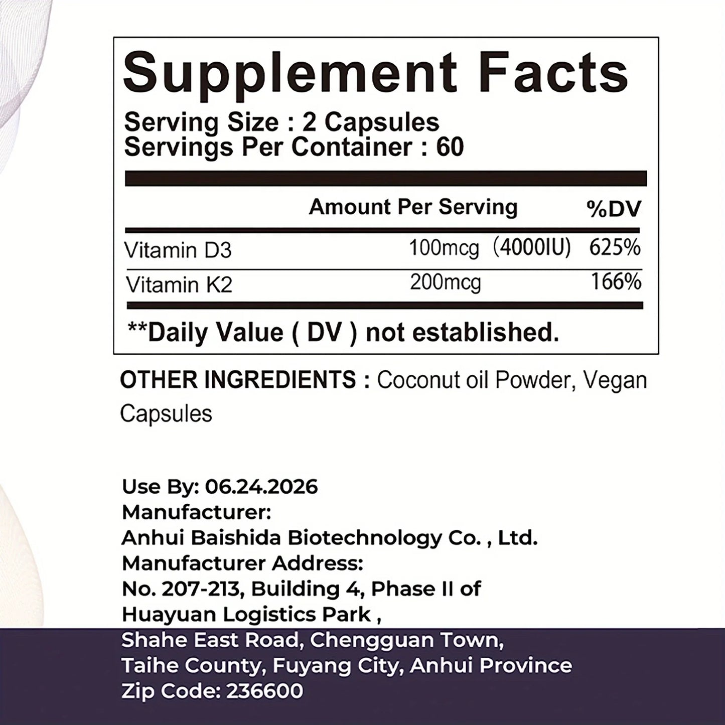 Vitamin D3 K2 Complex – 2-in-1 Daily Supplement for Immune & Bone Health (120 Capsules)