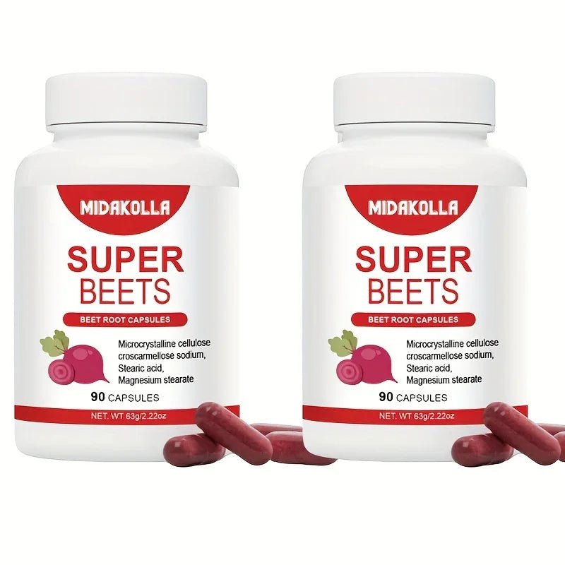 Beetroot Boost Natural Energy & Immunity Supplement 90 Capsules Supports Healthy Blood Pressure & Gut Health for Men & Women