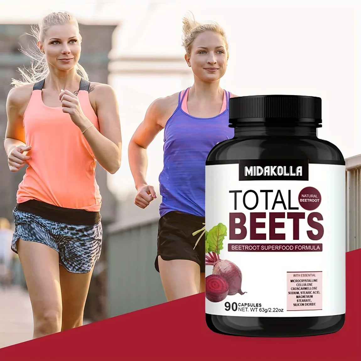 Beetroot Energy Boosters – Circulation, Immunity & Gut Health – 90 Capsules for Men & Women