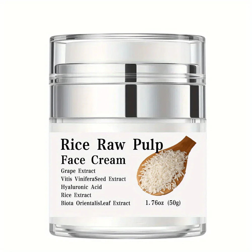 Rice Cream Moisturizer – Hydrating Face Cream with Hyaluronic Acid & Grape Extract