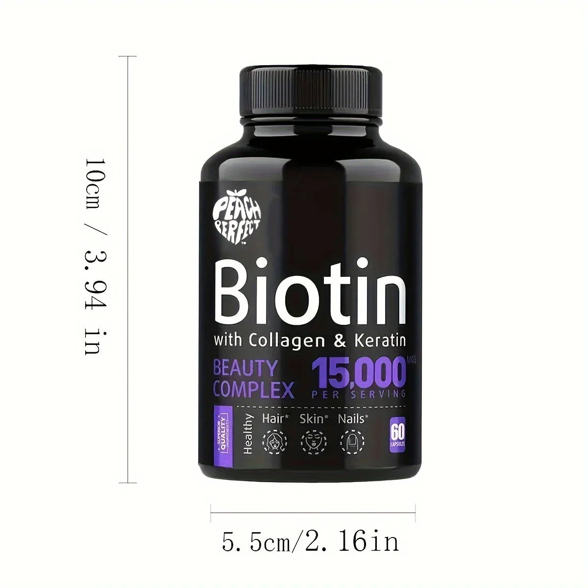 Collagen Keratin Supplement – Hair, Skin & Nail Vitamins – 60 Count Biotin Nutritional Support