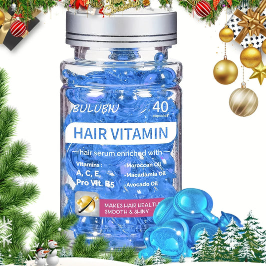 40 Capsules Hair Repair Oil with Vitamins a C E & B5 Hydrating Smoothing No-Rinse Serum for All Hair Types Unisex Adult