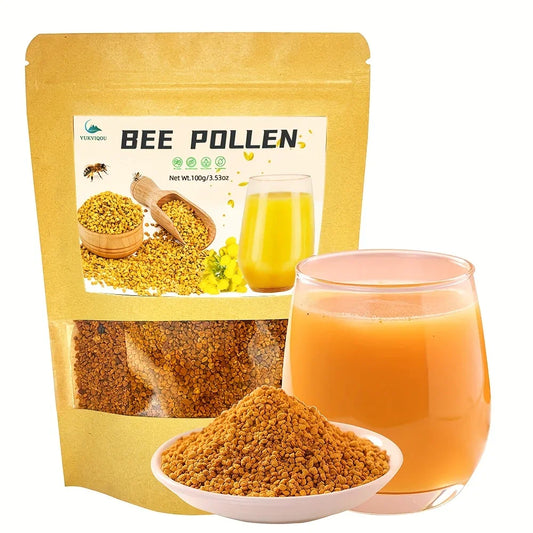 Hypoallergenic Pure Bee Pollen 3.52oz Natural Granules Rich in Amino Acids & Vitamins for Allergy Relief Enhanced Immunity Ideal for Juices Smoothies Latex-Free
