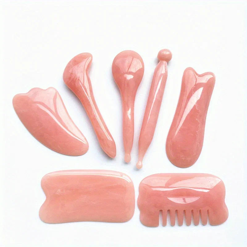 Gua Sha Tool Set – 7pcs Natural Resin Scrapers for Face & Body