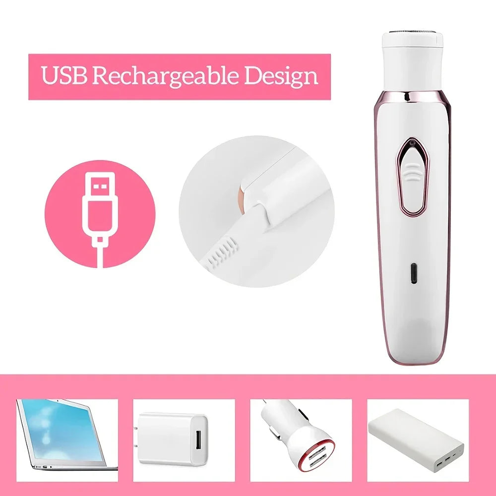 Electric Shaving Kit for Women – SmoothGlide 4-in-1 Wet/Dry Hair Remover