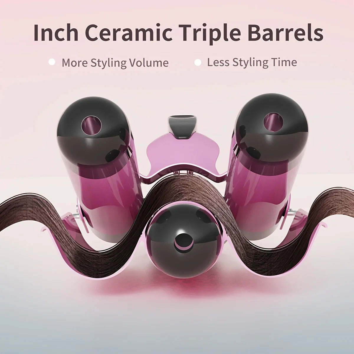 Ceramic Curling Iron – 3 Tube Hair Curler with LED & Rapid Heating