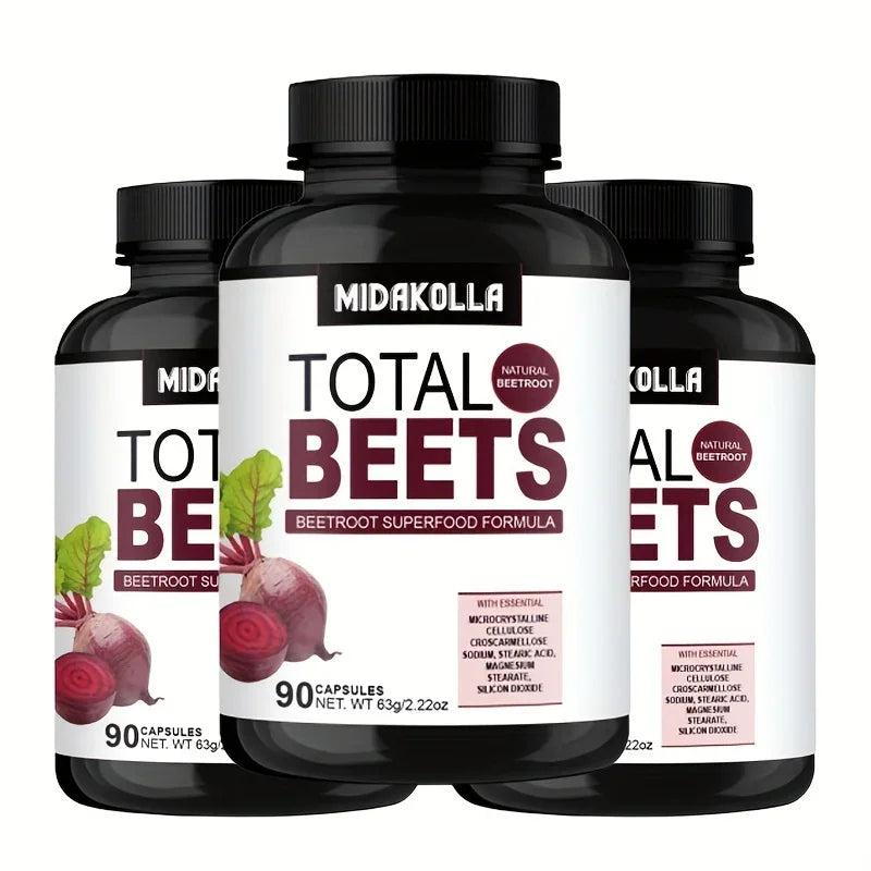 Beetroot Energy Boosters – Circulation, Immunity & Gut Health – 90 Capsules for Men & Women