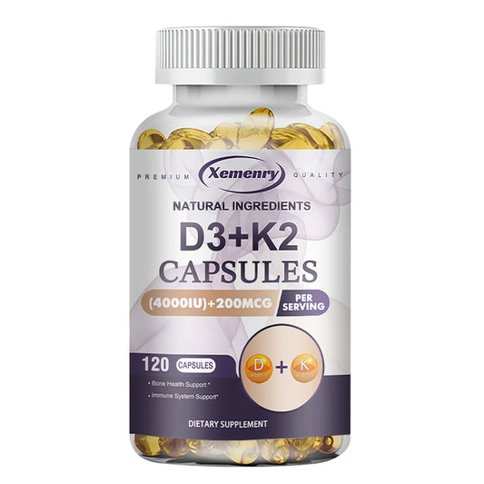 Vitamin D3 K2 Complex – 2-in-1 Daily Supplement for Immune & Bone Health (120 Capsules)