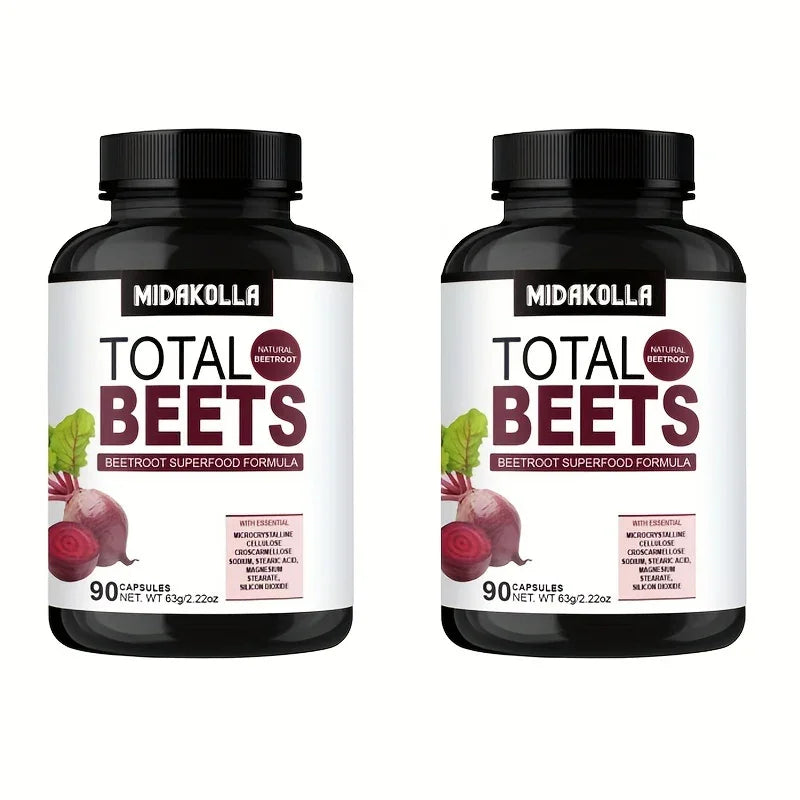 Beetroot Energy Boosters – Circulation, Immunity & Gut Health – 90 Capsules for Men & Women