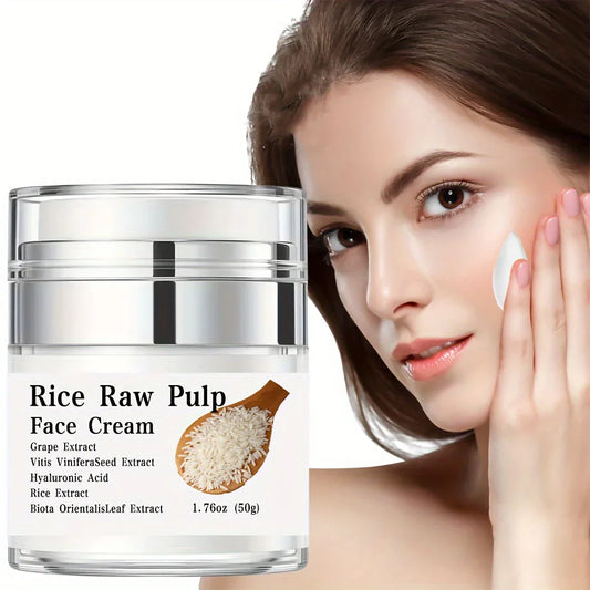 Rice Cream Moisturizer – Hydrating Face Cream with Hyaluronic Acid & Grape Extract