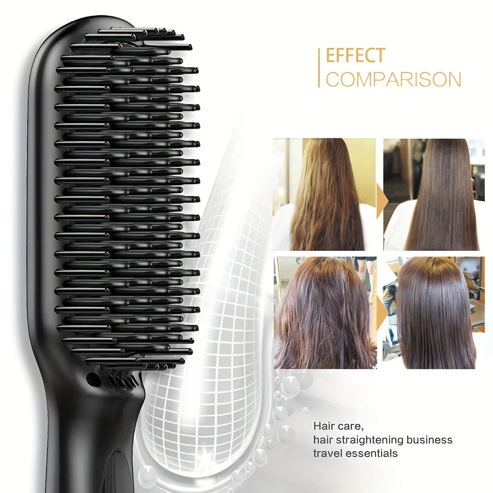 Ceramic Hair Straightener Brush for Smooth, Shiny Hair