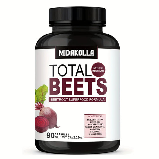 Beetroot Energy Boosters – Circulation, Immunity & Gut Health – 90 Capsules for Men & Women