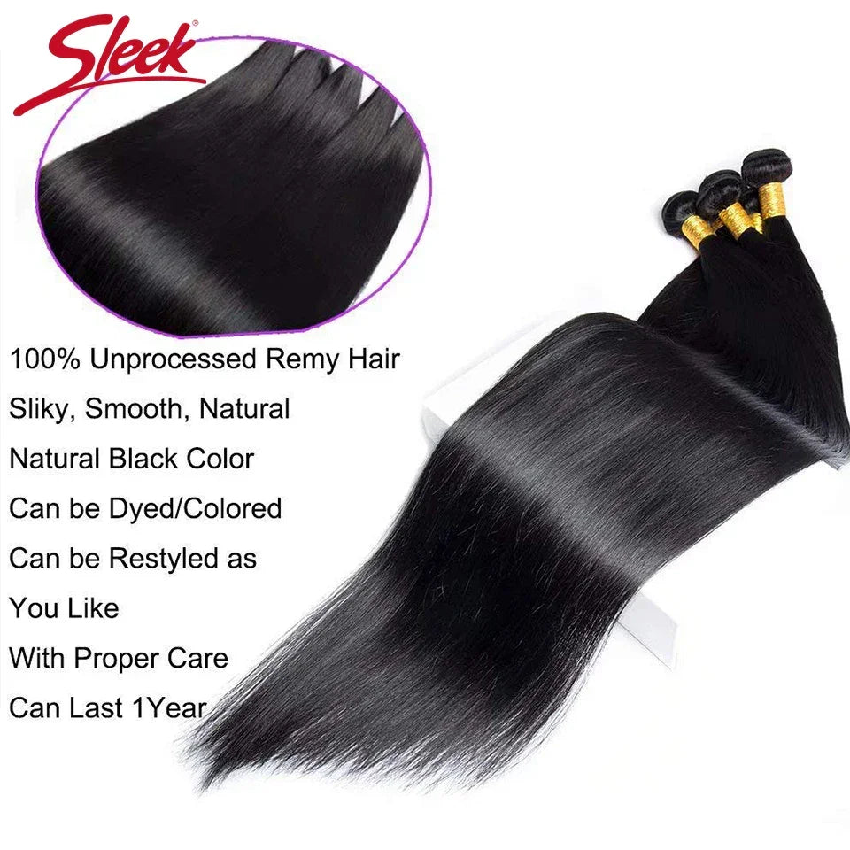 Sleek Brazilian Straight Human Hair Bundles Weaving Extension Machine