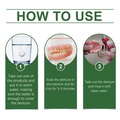 Oralhoe Clean Fresh Stain Removal Gentle Care Braces Denture Cleaning Tablet
