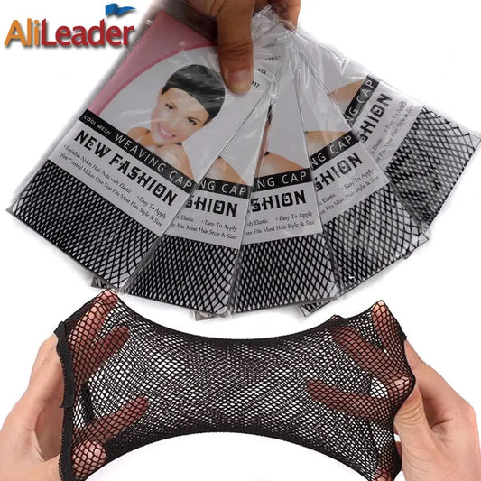 Nylon Hair Net Wig Cap with Elastic Open Ended Breathable Mesh Hairnet