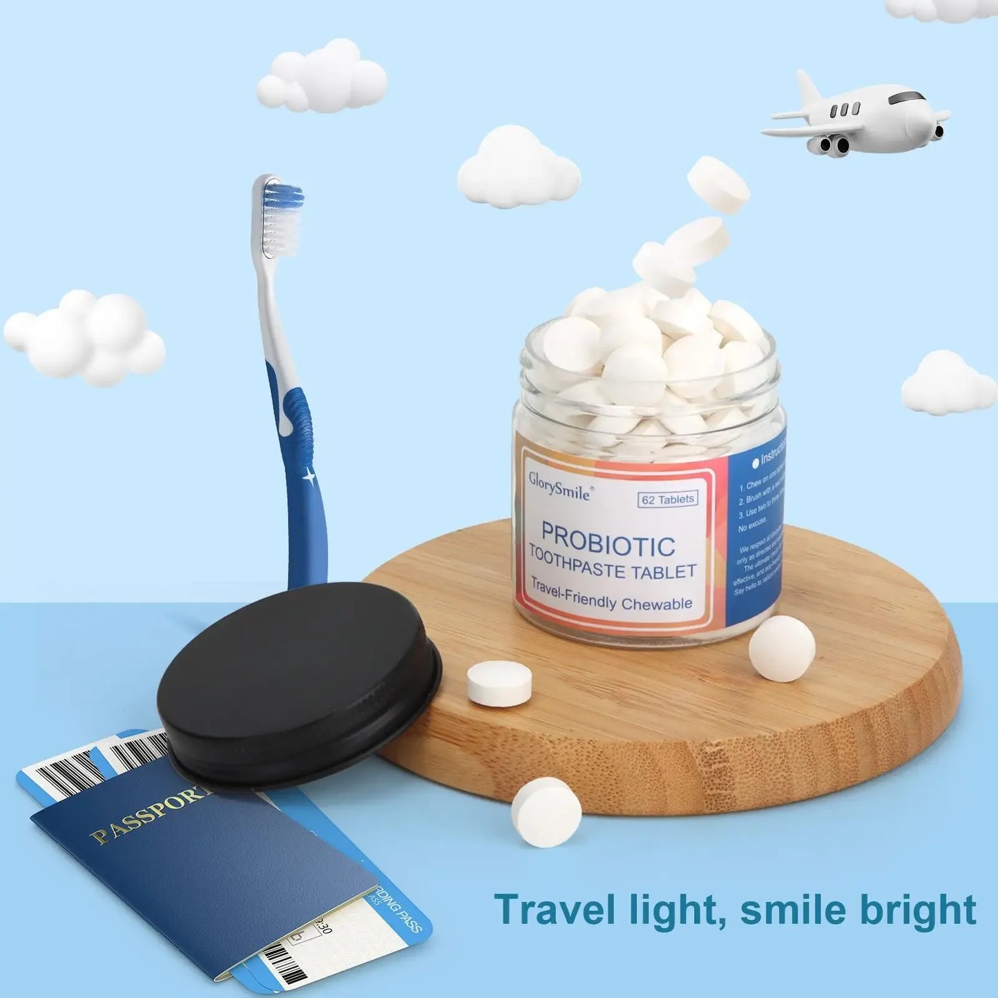 Probiotic Toothpaste Tablet Mouth Wash on the Go Dental Health and Care
