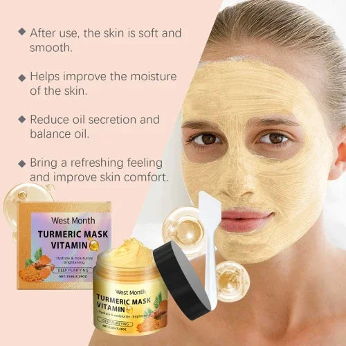West Month Turmeric Mask Facial Cleansing Hydrating Moisturizing And Firming Skin Smear Vitamin C Mud