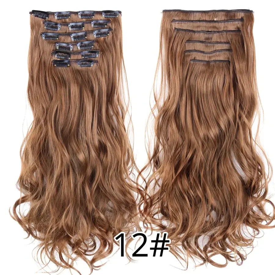 Alileader Synthetic Clip-on Hair Extensions Straight/Curly