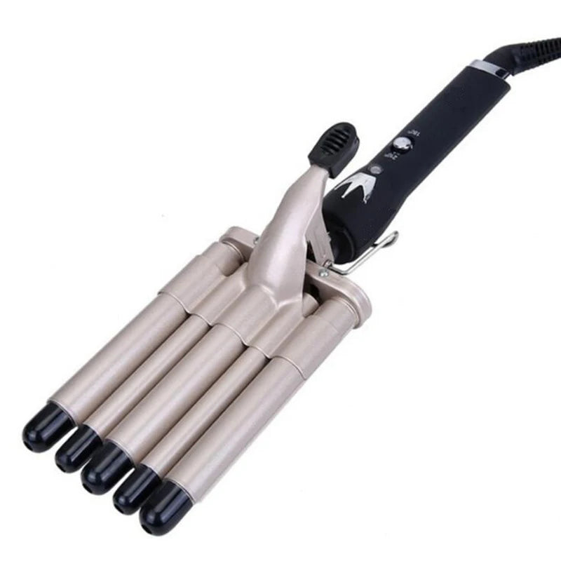 5-tube curler for fast heating and large waves, iron ceramic 3 tube curler suitable for all types of hair