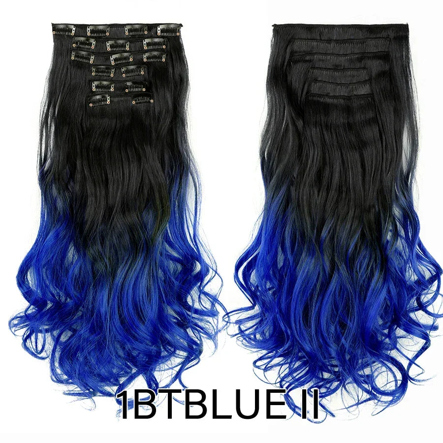 Alileader Synthetic Clip-on Hair Extensions Straight/Curly
