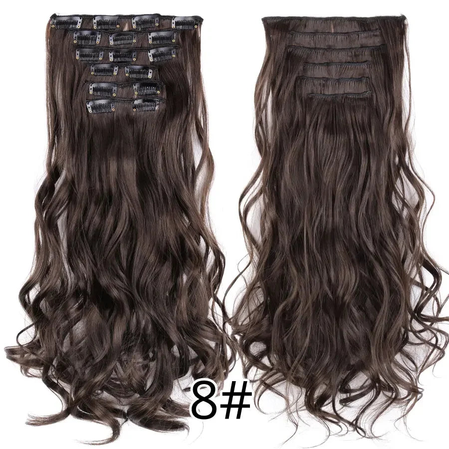 Alileader Synthetic Clip-on Hair Extensions Straight/Curly
