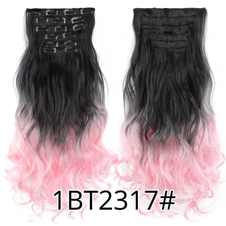 Alileader Synthetic Clip-on Hair Extensions Straight/Curly