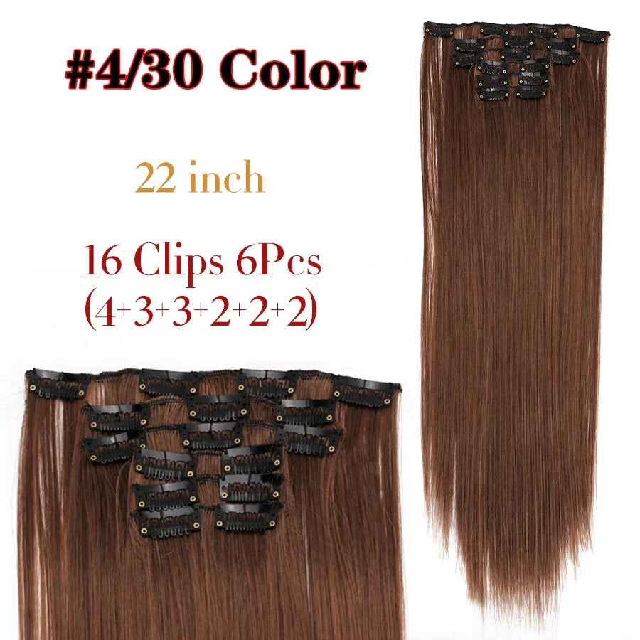 Alileader Synthetic Clip-on Hair Extensions Straight/Curly