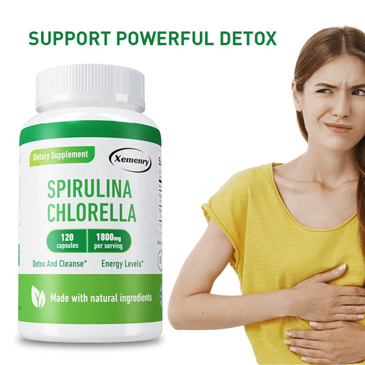 Xemenry Spirulina Chlorella Capsules – Immunity, Detox & Energy Boost