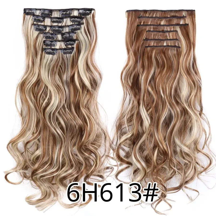 Alileader Synthetic Clip-on Hair Extensions Straight/Curly