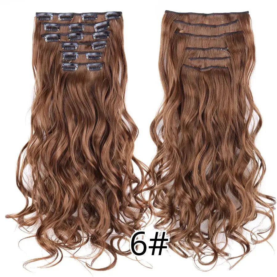 Alileader Synthetic Clip-on Hair Extensions Straight/Curly