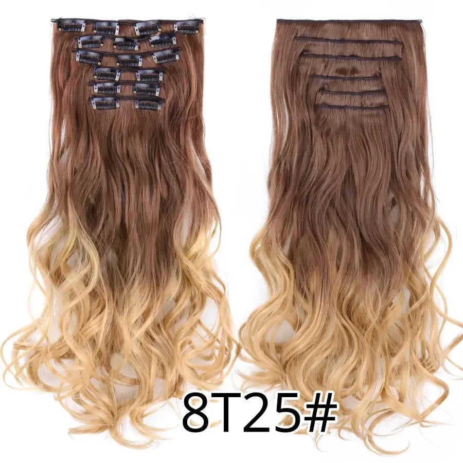 Alileader Synthetic Clip-on Hair Extensions Straight/Curly