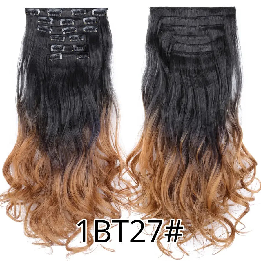 Alileader Synthetic Clip-on Hair Extensions Straight/Curly