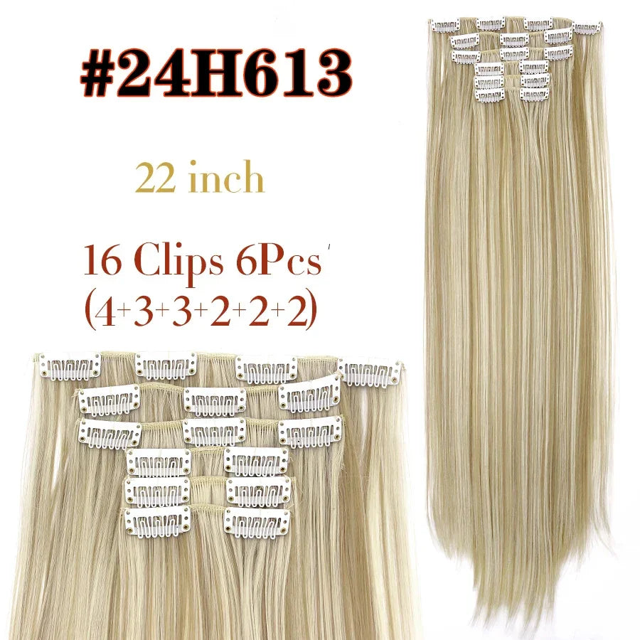 Alileader Synthetic Clip-on Hair Extensions Straight/Curly