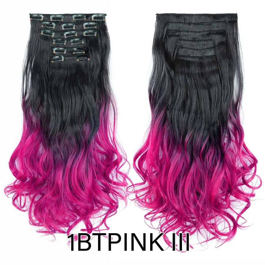 Alileader Synthetic Clip-on Hair Extensions Straight/Curly