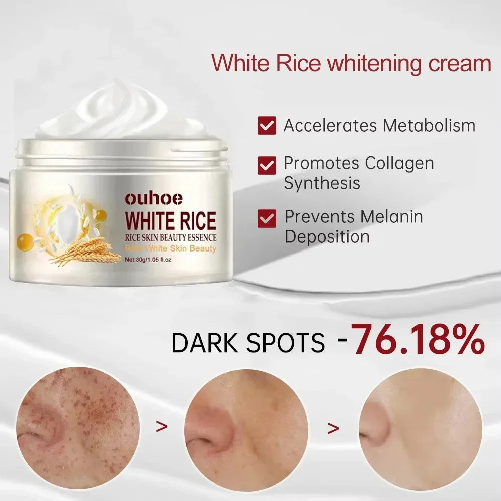 White Rice Whitening Facial Cream 30g Anti-Wrinkle Acne Treatment