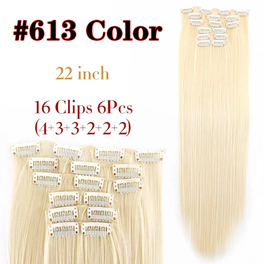 Alileader Synthetic Clip-on Hair Extensions Straight/Curly