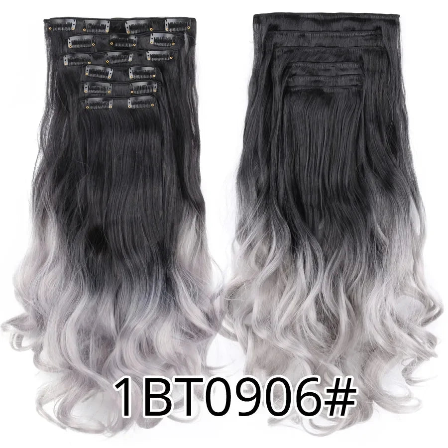 Alileader Synthetic Clip-on Hair Extensions Straight/Curly