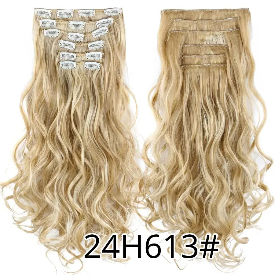 Alileader Synthetic Clip-on Hair Extensions Straight/Curly