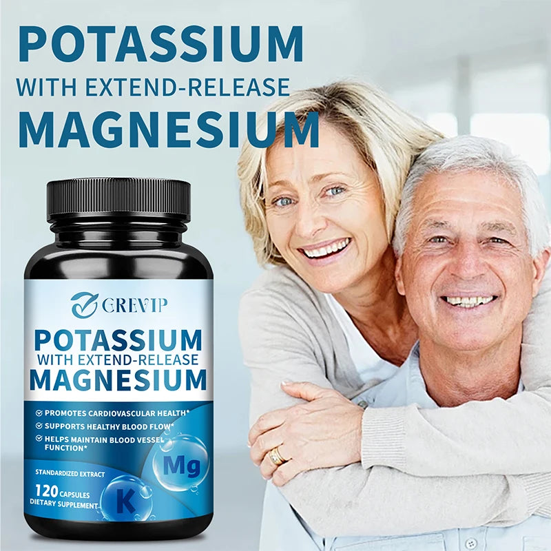 Potassium Magnesium - Support Bone Health, Muscle Spasms, Beauty, Improve Sleep Quality