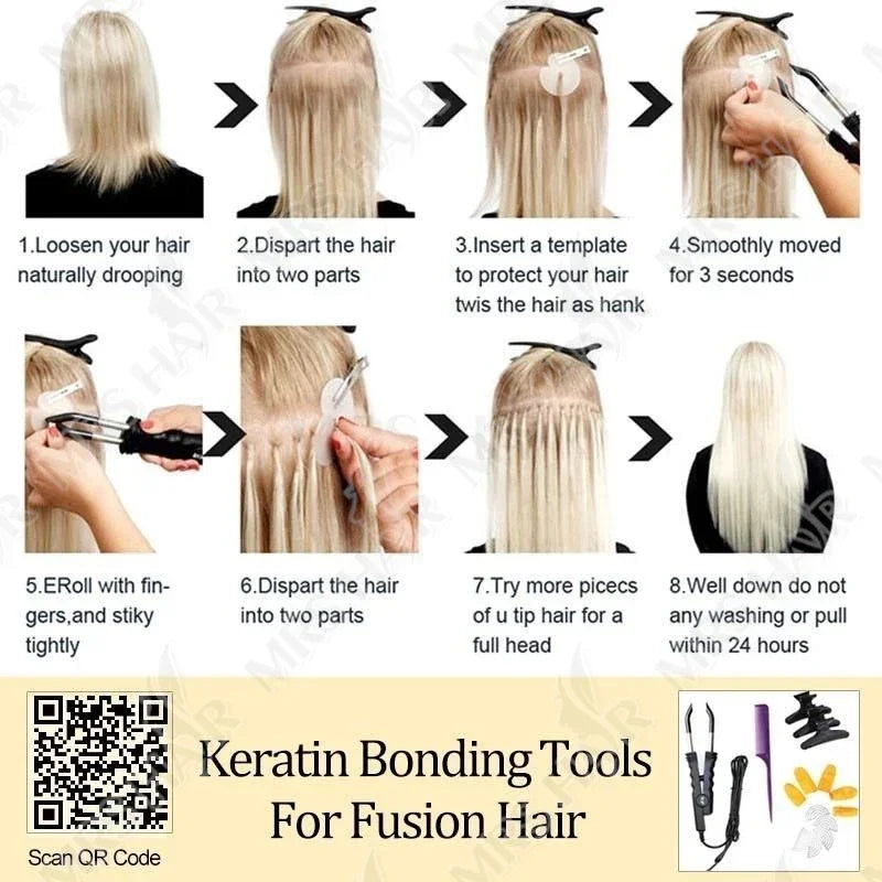 Blonde Natural U Tip Fusion Hair Extensions