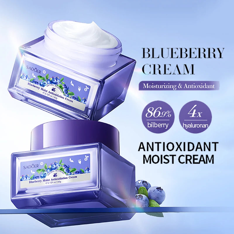 SADOER Blueberry Hyaluronic Acid Skin Brightening Cream Skincare Moisturizing Nourishing Facial Creams Beauty Skin Care Product