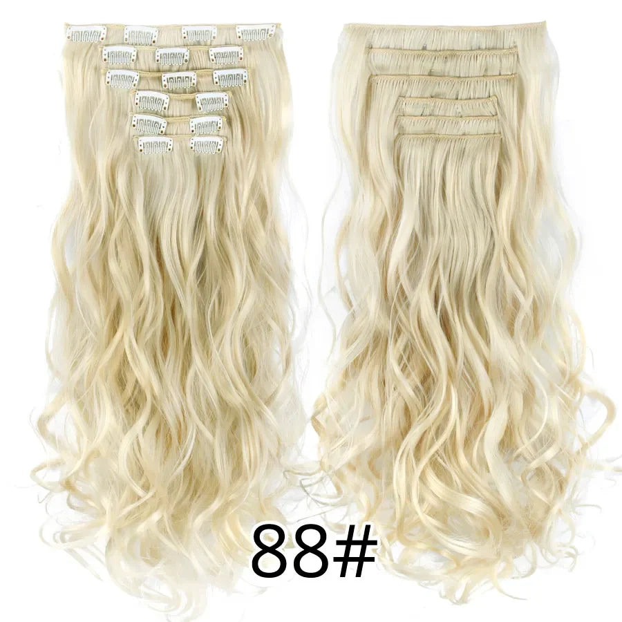 Alileader Synthetic Clip-on Hair Extensions Straight/Curly