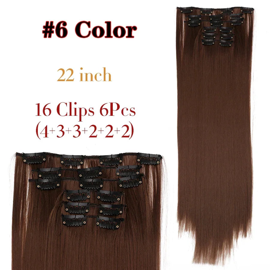 Alileader Synthetic Clip-on Hair Extensions Straight/Curly
