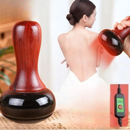 Hot Stone Electric Gua Sha Massager Natural Bianstone GuaSha Scraping Back Neck Face Relax Muscles Massage Skin Lift Care Spa
