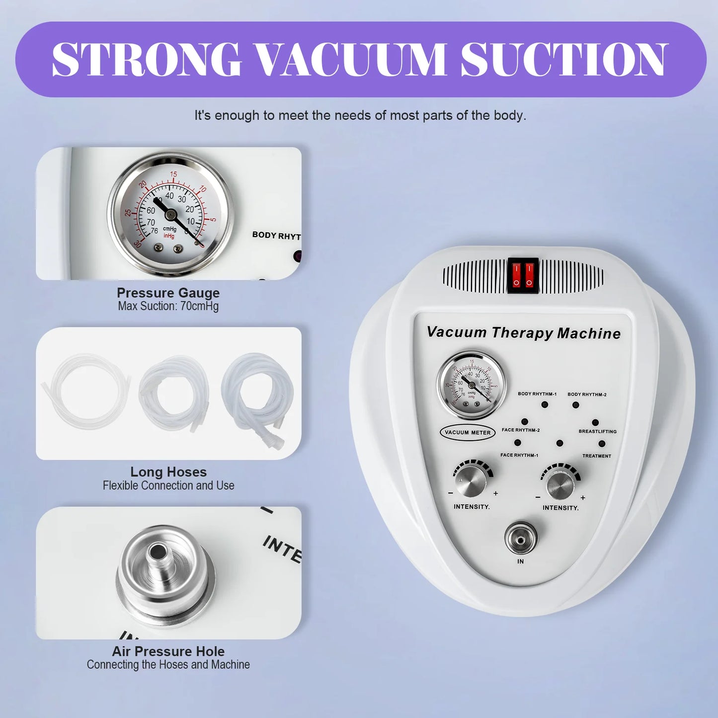 Multifunctional Body Sculpting Machine, 24 Cups, 6 Modes, Portable, Vacuum Therapy for Buttock & Breast Augmentation