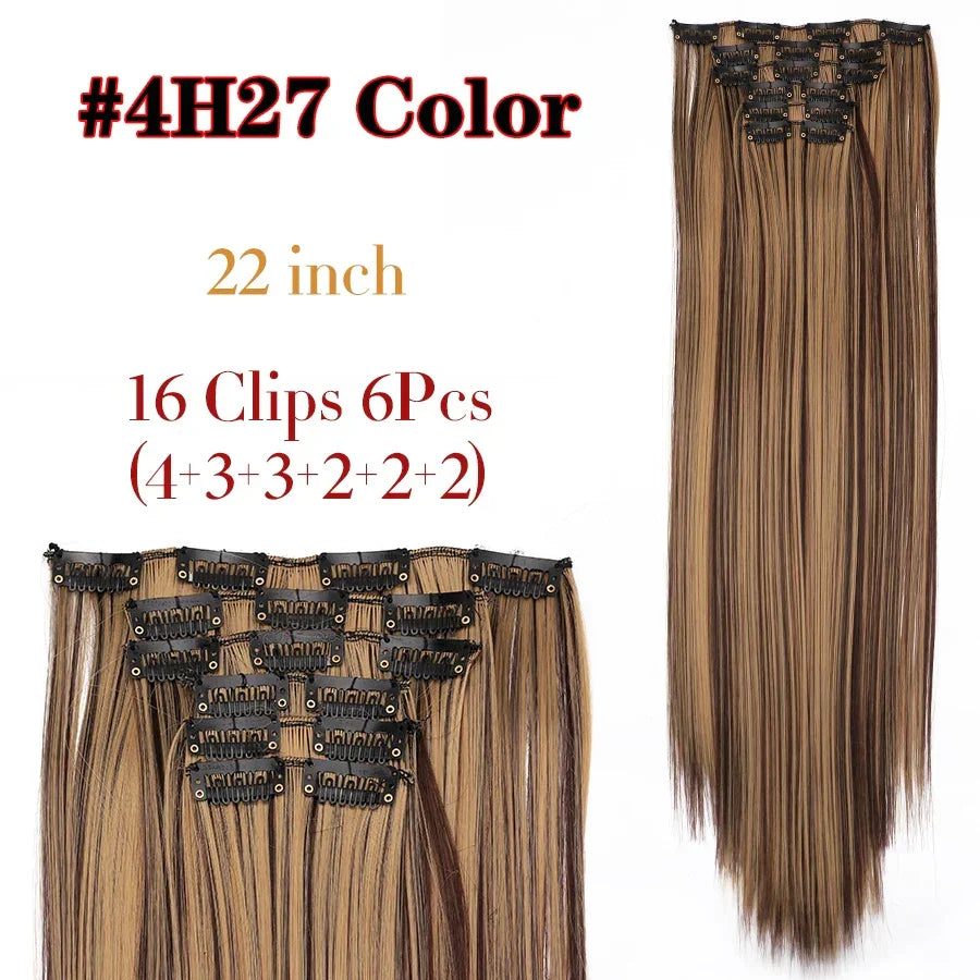 Alileader Synthetic Clip-on Hair Extensions Straight/Curly