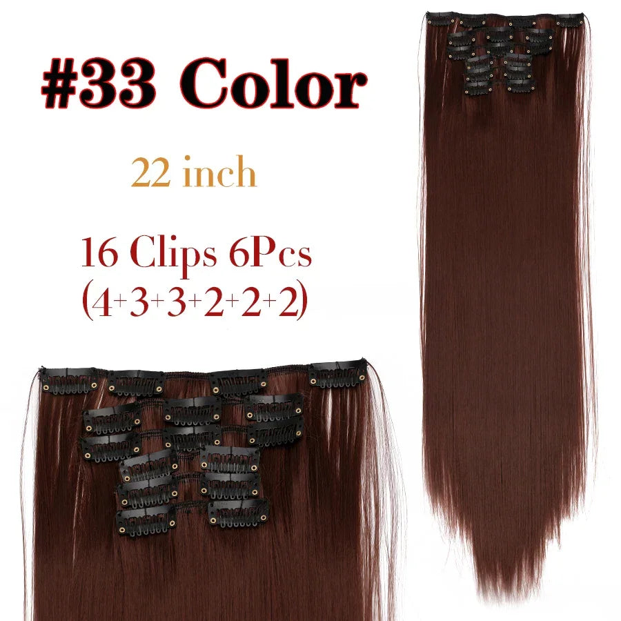 Alileader Synthetic Clip-on Hair Extensions Straight/Curly